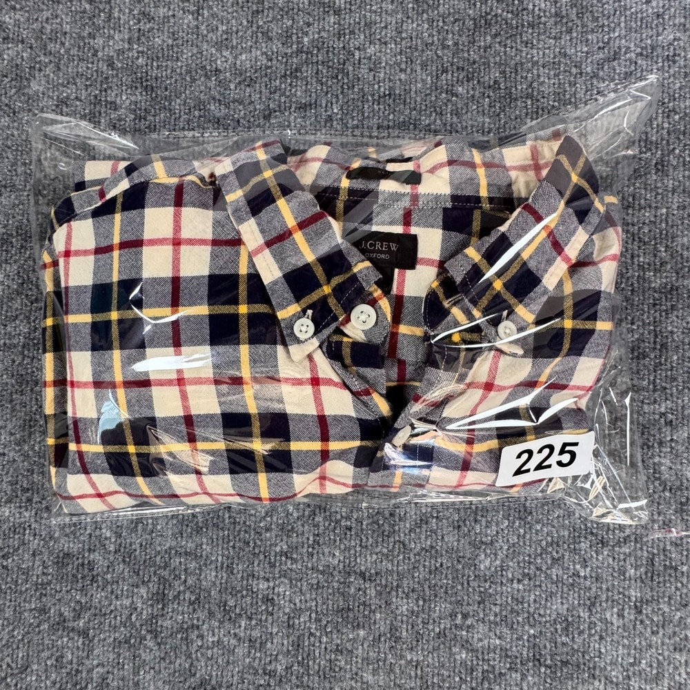 J.Crew Oxford Cotton Plaid Button-Down Shirt Men's L Classic Fit Long Sleeve - Picture 8 of 8